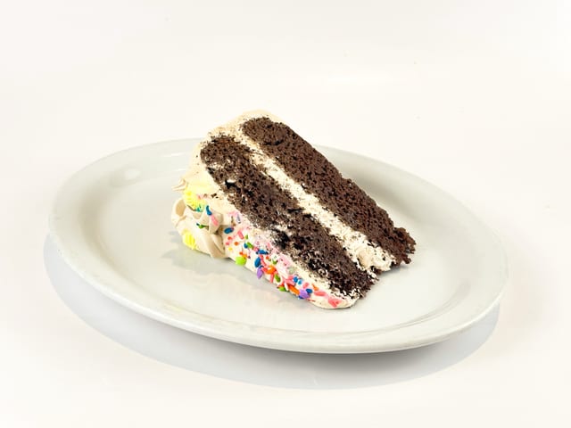 Tres Leches Chocolate Cake Slice.