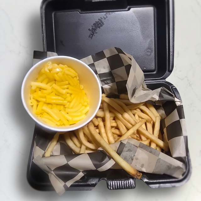 Kids Mac and Cheese with Fries.